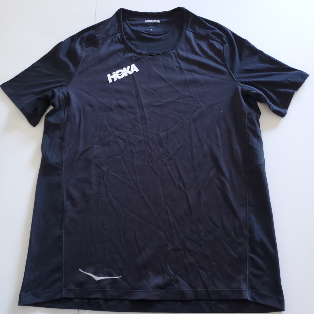 Hoka One One Mens Small Short Sleeve Performance Black T-Shirt
